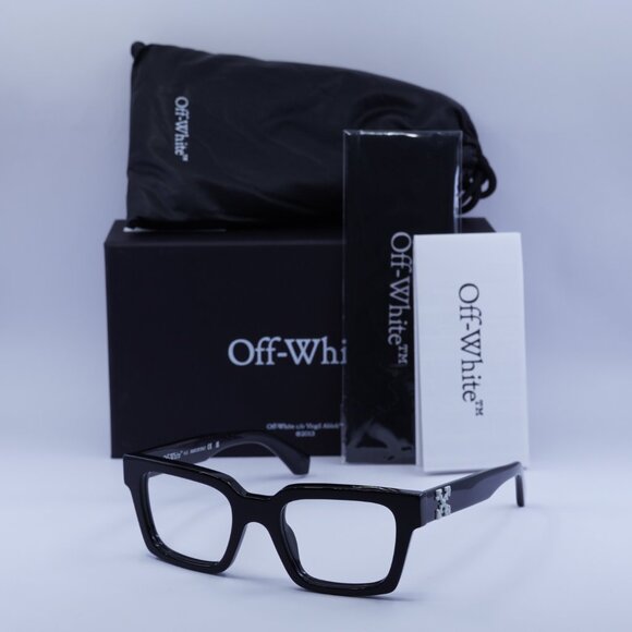 Off-White OERI14C CLIP ON 1025 Square Sunglasses – Black/Clear with Clip-on Red - Picture 5 of 10